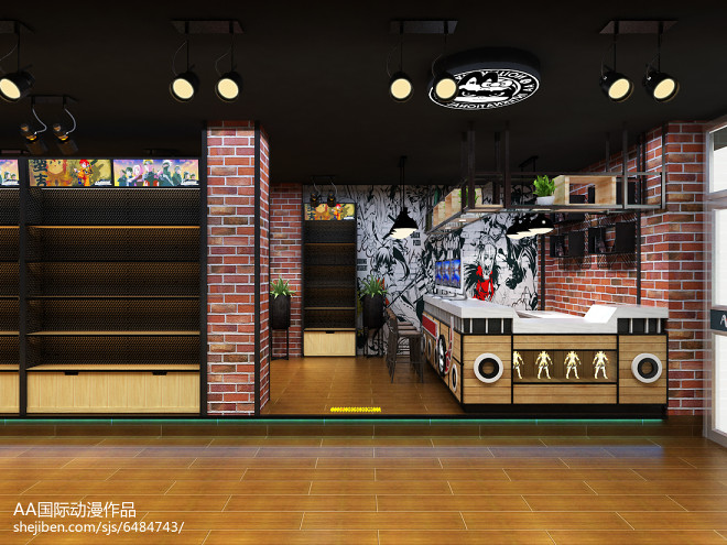 夢幻聯(lián)動 動漫主題奶茶店的3D裝修設(shè)計效果賞析